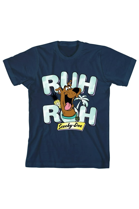 Scooby Doo Ruh Roh Boy's Navy T-shirt-Large