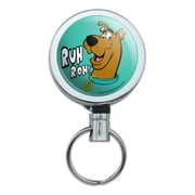Scooby-Doo Ruh Roh Heavy Duty Metal Retractable Reel ID Badge Key Card Tag Holder with Belt Clip
