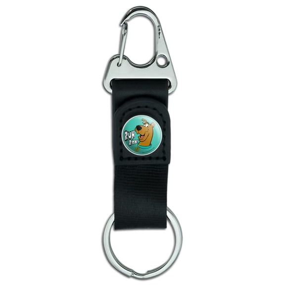 Scooby-Doo Ruh Roh Keychain with Leather Fabric Belt Clip-On Carabiner