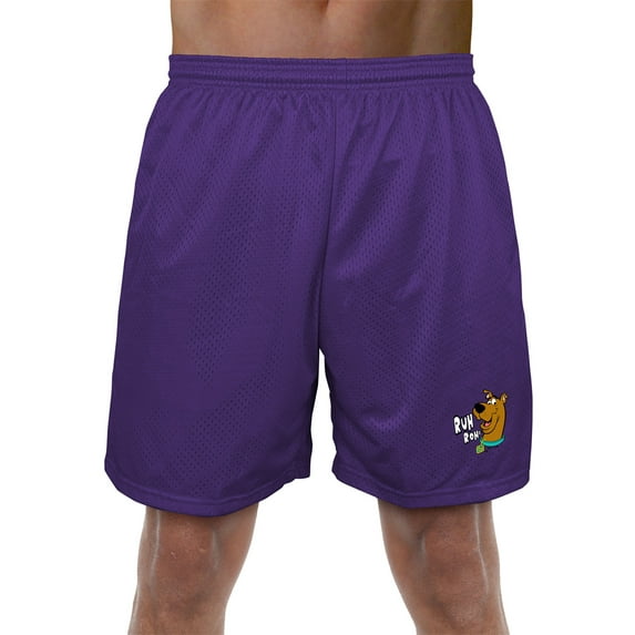 Scooby Doo! Ruh Roh Mens Lined Mesh Shorts, Purple, 2X-Large