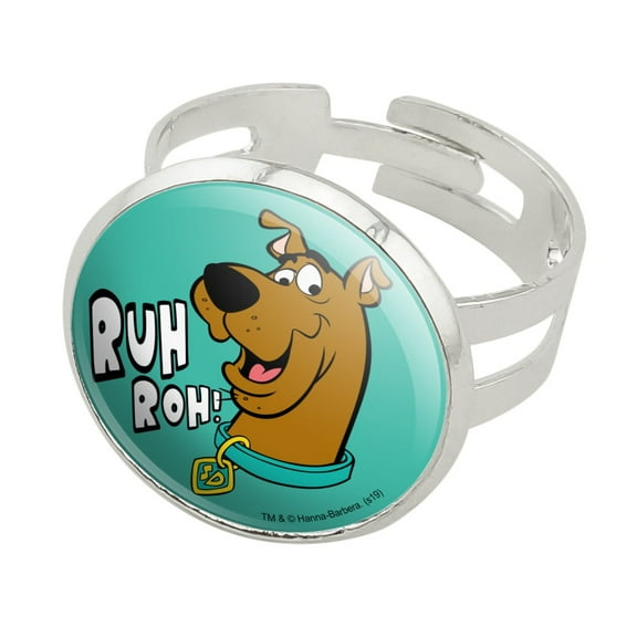 Scooby-Doo Ruh Roh Silver Plated Adjustable Novelty Ring