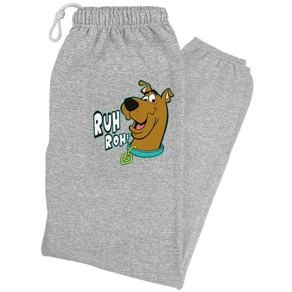 Scooby Doo! Ruh Roh Unisex Jogger Sweatpants for Men and Women, Athletic Heather, Large