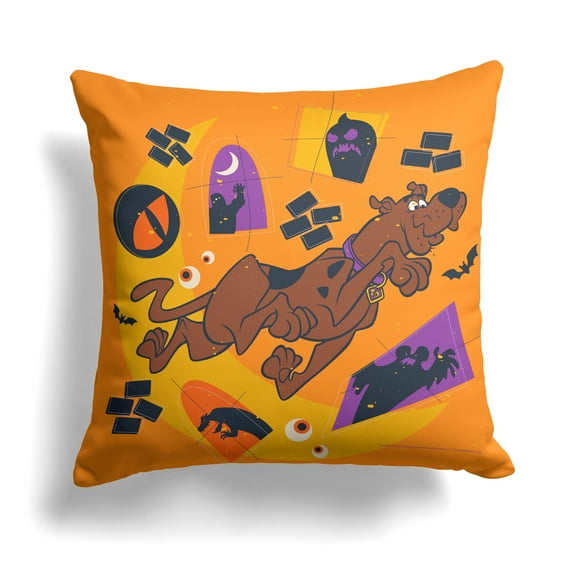 Scooby Doo Running Through Haunted Halls Kids Printed Throw Pillow, 18 x 18 inches