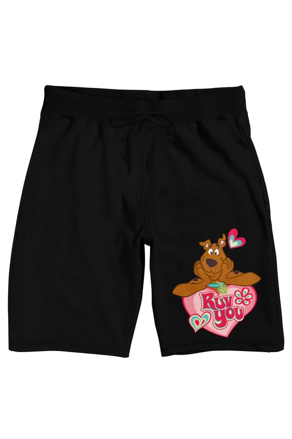 Scooby Doo Ruv You Men's Black Graphic Sleep Shorts-Large