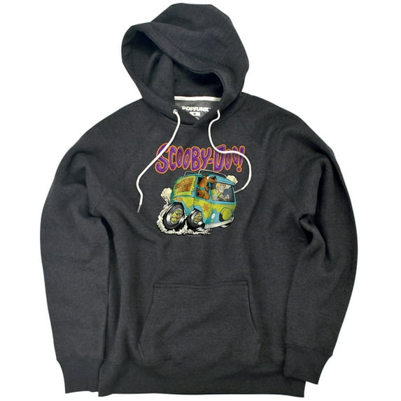 Scooby Doo! Scoob Fink Unisex Adult Slim Fit Pull-Over Heather Hoodie, Charcoal, Large