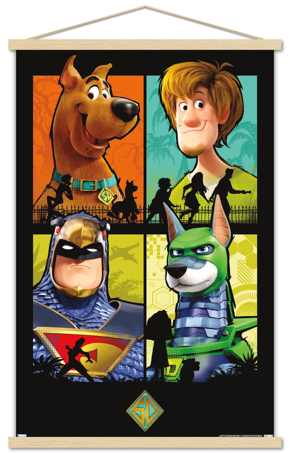 Scooby Doo Scoob! Grid Wall Poster with Wooden Frame, 22.