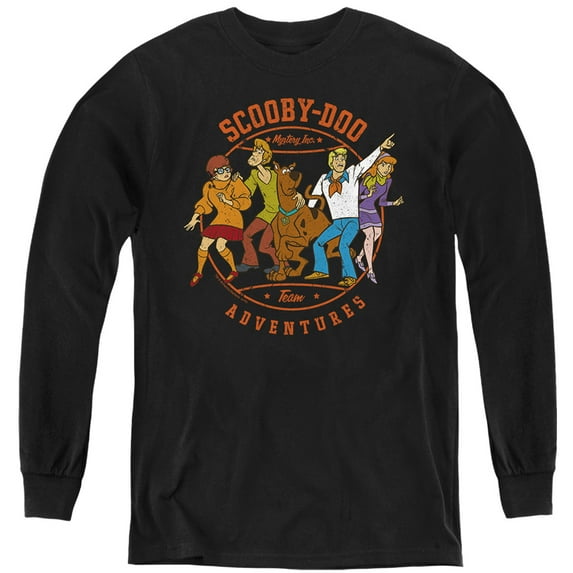 Scooby Doo! Scooby Adventures Kids Long Sleeve T Shirt (X-Large) for Youth Boys and Girls, Black