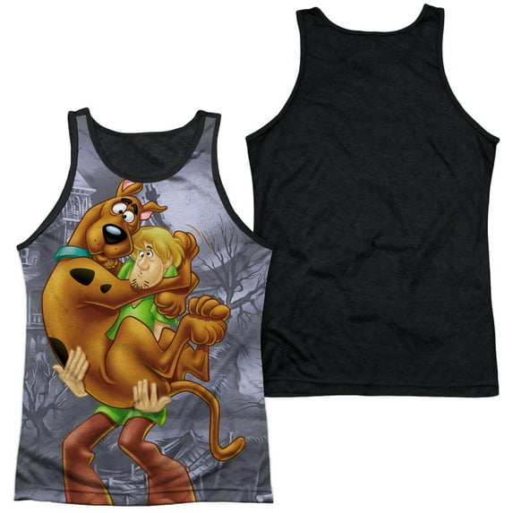 Scooby Doo Scooby And Shaggy Officially Licensed Black Back Sublimation Adult Tank Top