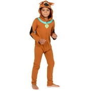 Scooby-Doo Big Kids Boy or Girl Cosplay Hooded Coverall Detail Brown