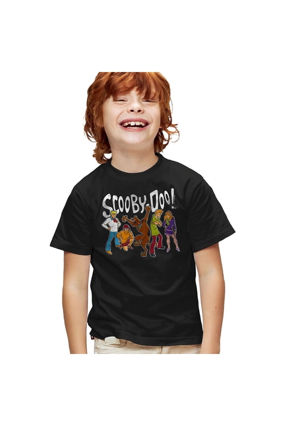 Scooby Doo Gang Kids T Shirt (Medium) for Youth Toddler Boys and Girls, Black