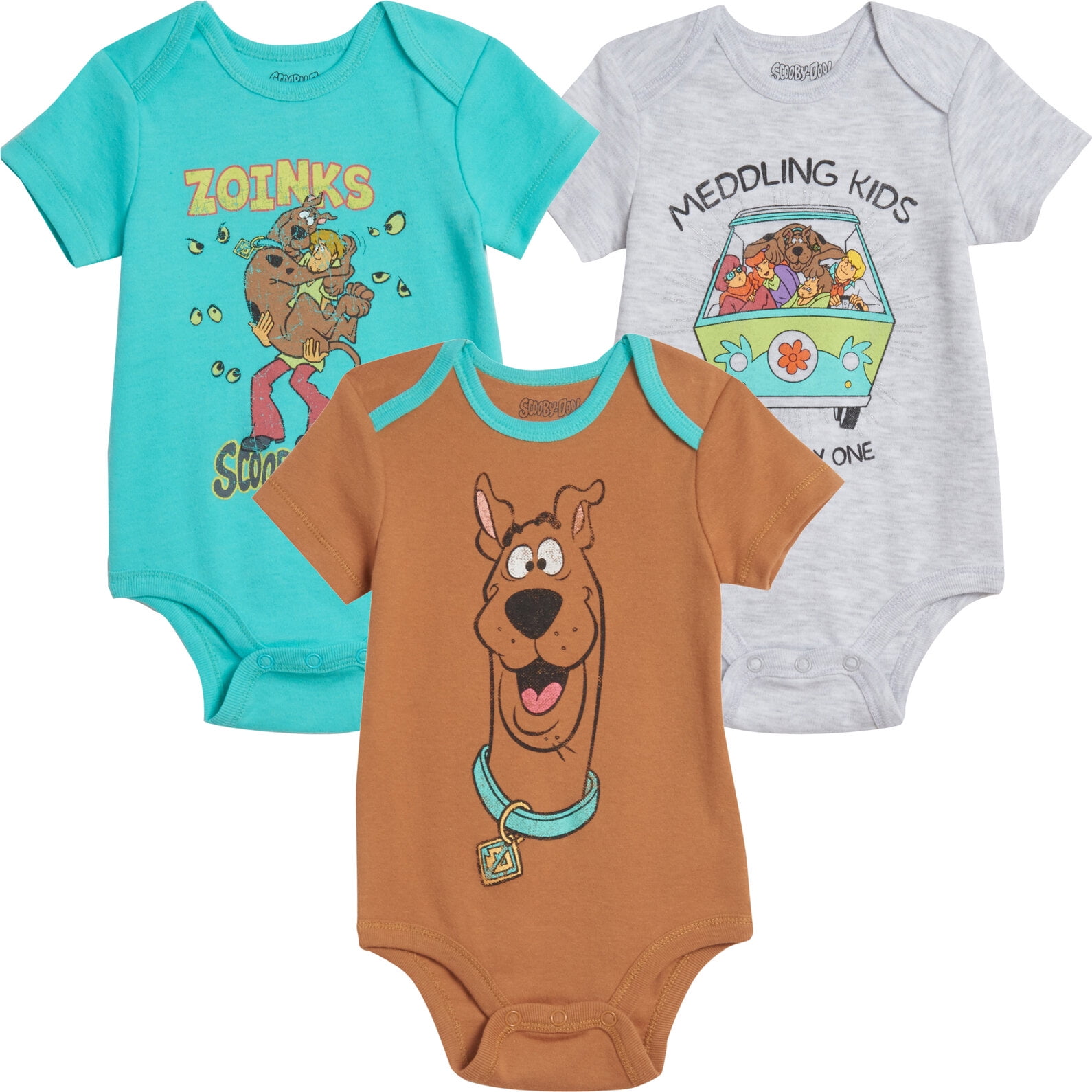 Scooby-Doo Scooby Doo Infant Baby Boys 3 Pack Bodysuits Newborn to Infant