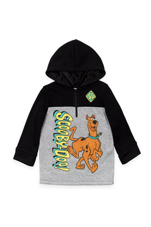 Scooby Doo Little Boys Fleece Half Zip Hoodie Toddler to Big Kid