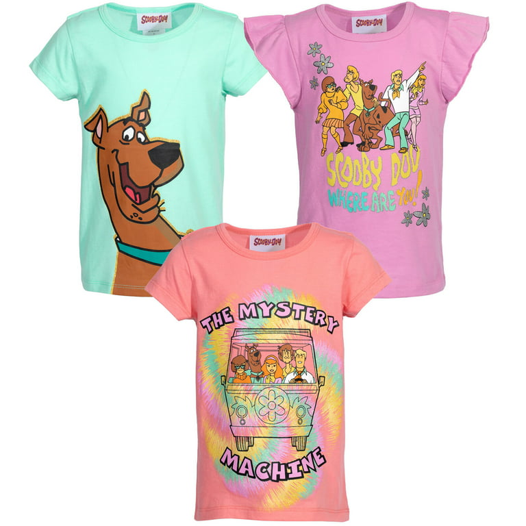 Scooby-Doo Doo Kid Girls 3 T-Shirts Pack Little to Scooby Big Toddler