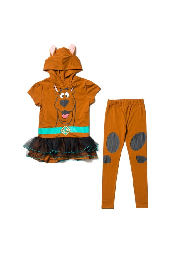 Scooby Doo Little Girls Cosplay Graphic T-Shirt & Leggings Brown 6-6X