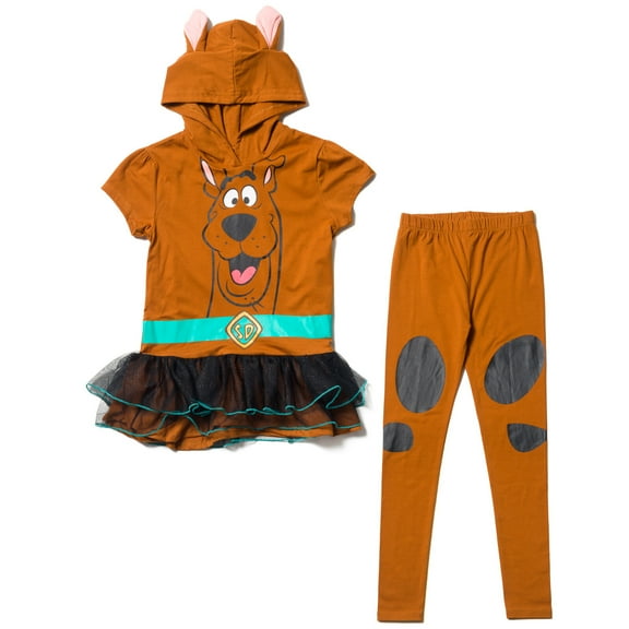 Scooby-Doo Scooby Doo Little Girls Cosplay Graphic T-Shirt & Leggings Brown 7-8