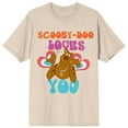 thumbnail image 1 of Scooby Doo Scooby Doo Loves You Women's Natural Short Sleeve Crew Neck Tee-Medium, 1 of 3