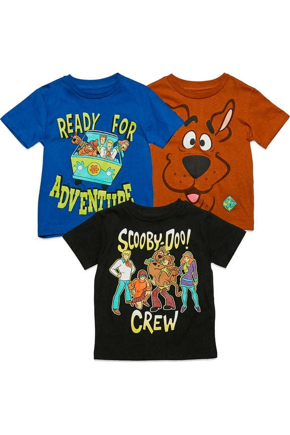 Scooby Doo Toddler Boys 3 Pack Graphic T-Shirts Multicolored 5T