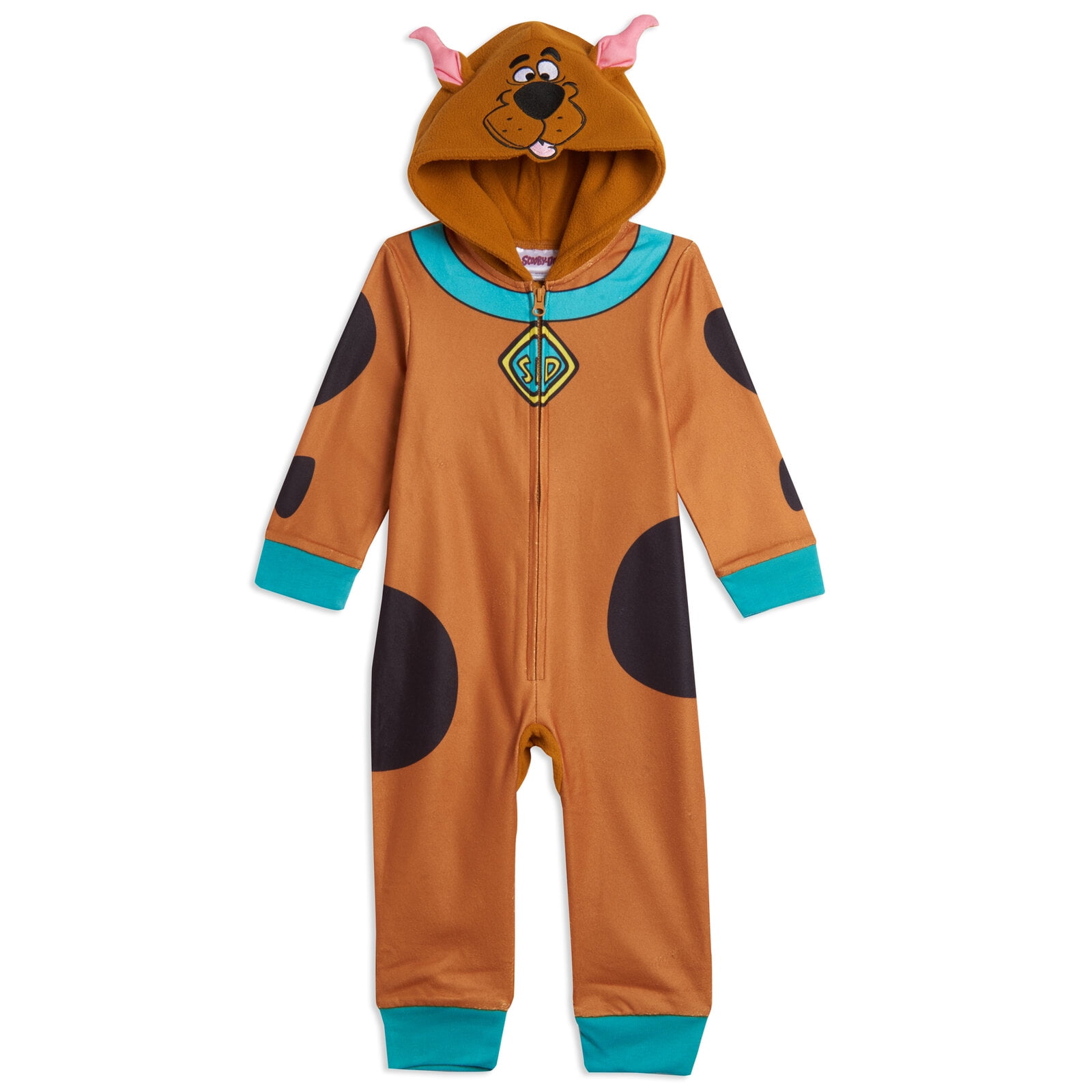 ScoobyDoo Scooby Doo Toddler Boys Fleece Zip Up Cosplay Pajama