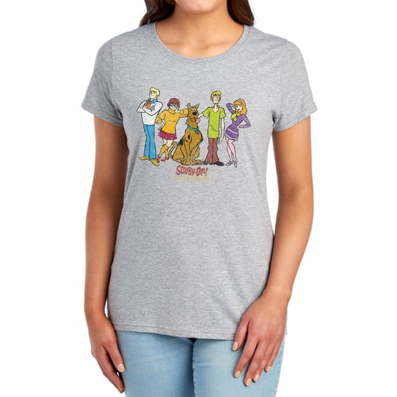 Scooby Doo Scooby Gang Women's T Shirt, Athletic Heather, Small