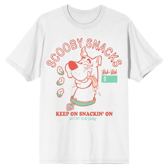 Scooby Doo Scooby Snacks Keep On Snackin' On Men's White T-shirt-3X-Large