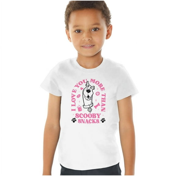 Scooby Doo Scooby Snacks Valentine Kids T Shirt (4) for Toddler Boys and Girls, White