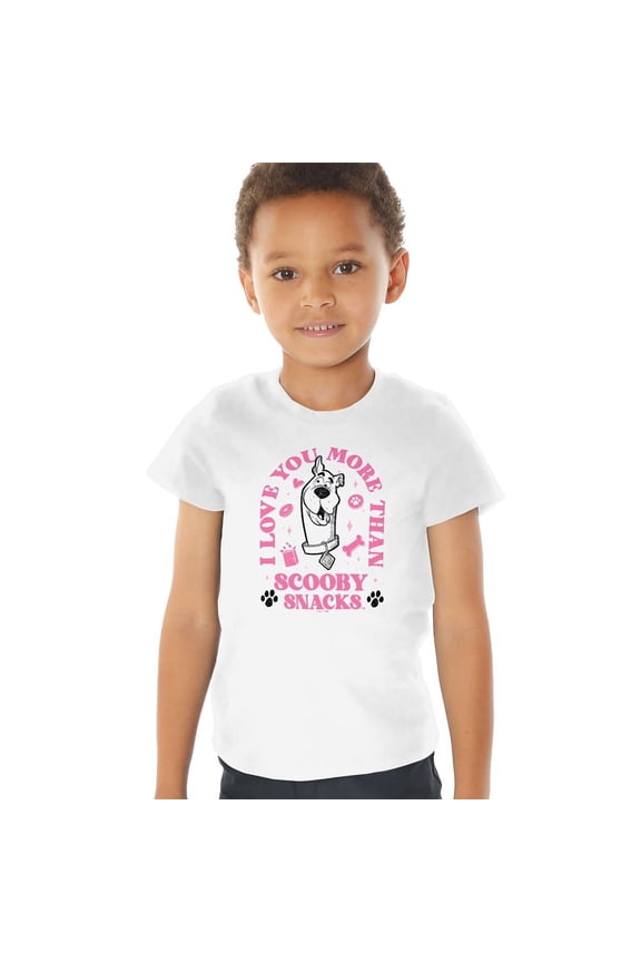 Scooby Doo Scooby Snacks Valentine Kids T Shirt (4) for Toddler Boys and Girls, White