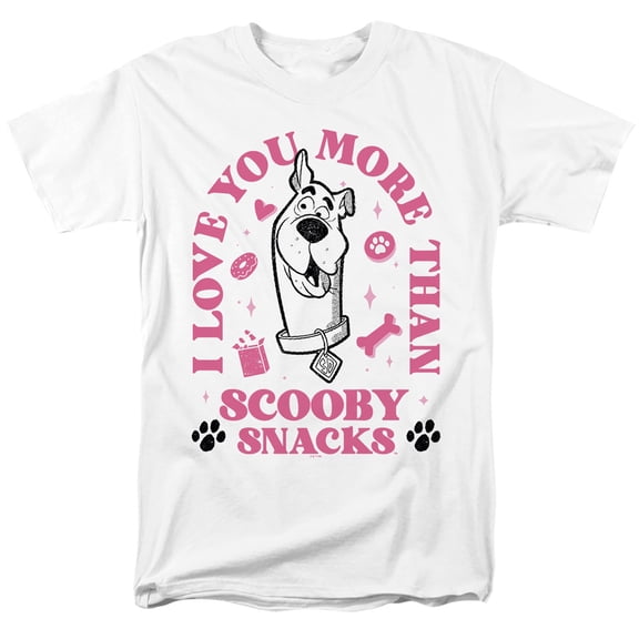 Scooby Doo Scooby Snacks Valentine Unisex Adult T Shirt, White, 2X-Large