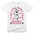 thumbnail image 1 of Scooby Doo Scooby Snacks Valentine Unisex Adult T Shirt, White, Medium, 1 of 3