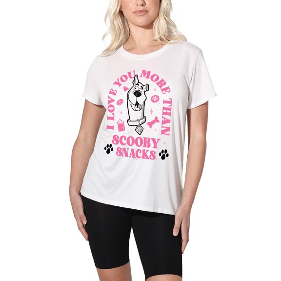 Scooby Doo Scooby Snacks Valentine Women's Loose T-Shirt, White, 2X-Large