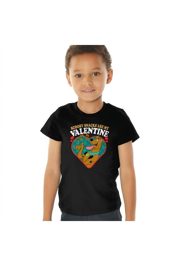 Scooby Doo Scooby Snacks are my Valentine Kids T Shirt (3) for Toddler Boys and Girls, Black