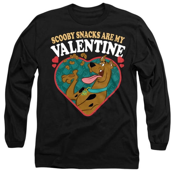 Scooby Doo Scooby Snacks are my Valentine Unisex Adult Long-Sleeve T Shirt, Black, X-Large