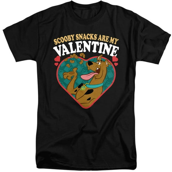 Scooby Doo Scooby Snacks are my Valentine Unisex Adult Tall T Shirt (X-Large) Black