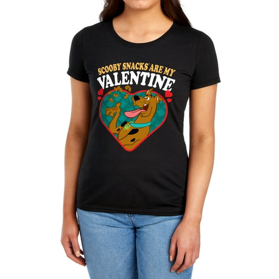Scooby Doo Scooby Snacks are my Valentine Women's T Shirt, Black, 2X-Large