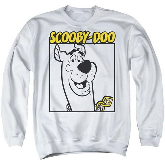 Scooby Doo & Scooby Square Adult Crewneck Sweatshirt, White - Small