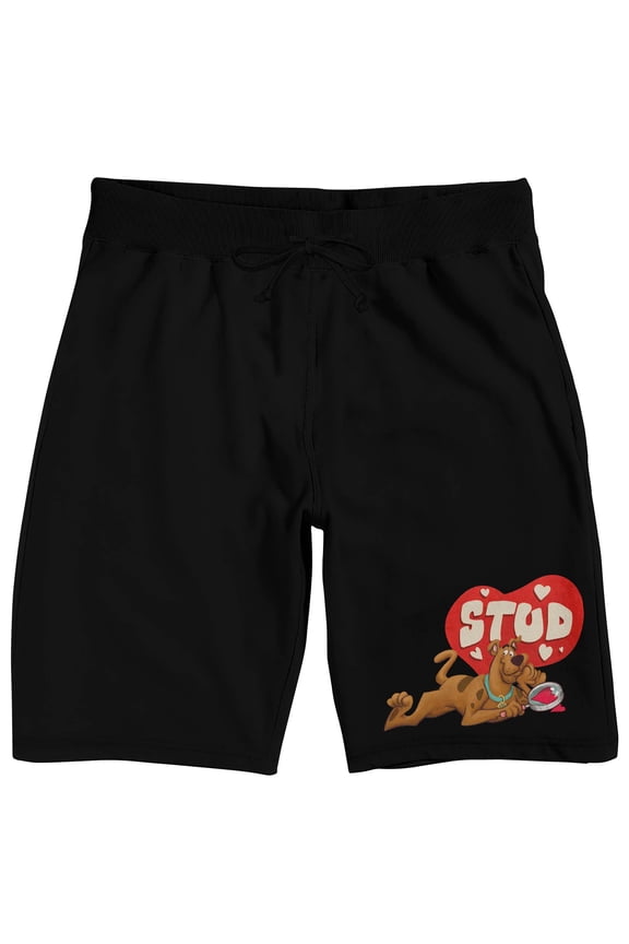 Scooby Doo Scooby the Stud Men's Black Graphic Sleep Shorts-XL