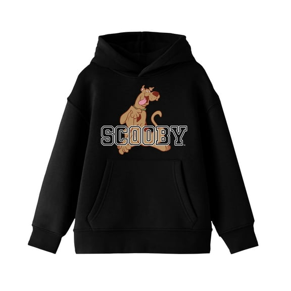 Scooby Doo See Through Text and Scooby Boy's Black Sweatshirt-Medium