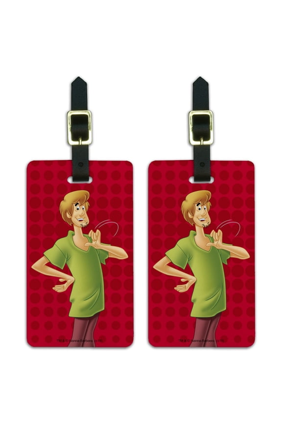 Scooby-Doo Shaggy Character Luggage ID Tags Suitcase Carry-On Cards - Set of 2