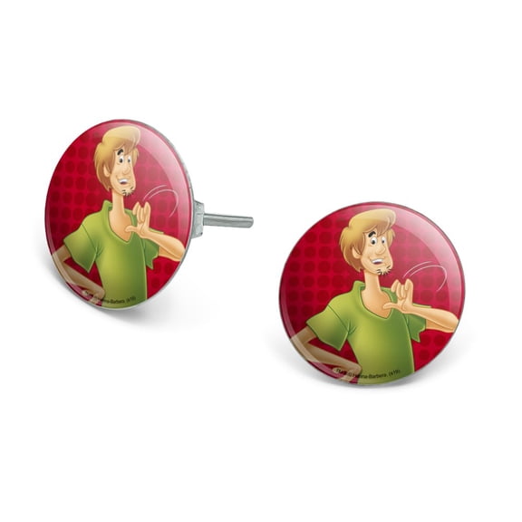 Scooby-Doo Shaggy Character Novelty Silver Plated Stud Earrings