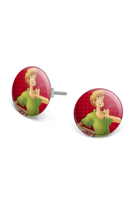 Scooby-Doo Shaggy Character Novelty Silver Plated Stud Earrings