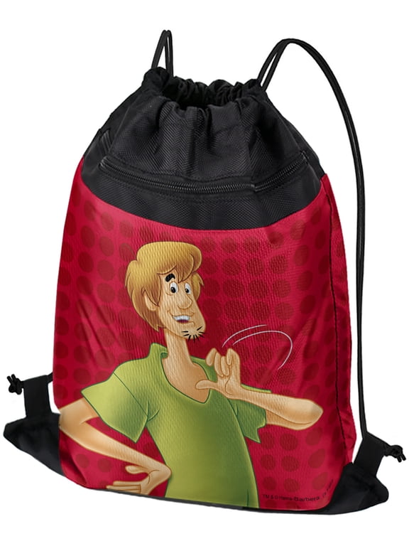 Scooby-Doo Shaggy Character Pattern Drawstring Backpack Sports Bag Sackpack 17" x 13", Perfect for Gym, Yoga or Practice