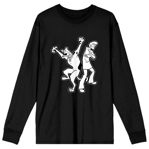 Scooby Doo Shaggy and Scooby Men's Black Long Sleeve Tee-S