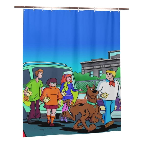 Scooby Doo Shower Curtain, Lovely Cartoon Shower Curtains Set for Kids Boys Girls College Dorm Bathroom, Waterproof Restroom Bathtub Decor Accessories with 12 Hooks 60"X72" Plastic