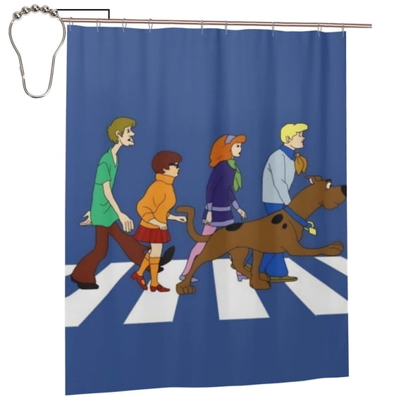 Scooby Doo Shower Curtain, Lovely Cartoon Shower Curtains Set for Kids Boys Girls College Dorm Bathroom, Waterproof Restroom Bathtub Decor Accessories with 12 Hooks 60"X72" Iron