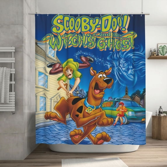 Scooby Doo Shower Curtain, Lovely Cartoon Shower Curtains Set for Kids Boys Girls College Dorm Bathroom, Waterproof Restroom Bathtub Decor Accessories with 12 Hooks 72X72 Inch Plastic