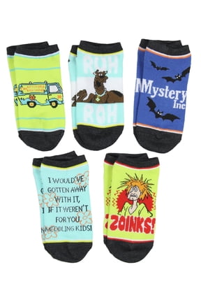 Scooby-Doo Socks Adult Mystery Machine Ruh-Roh Zoinks! 5 Pack Mix and Match Ankle Socks