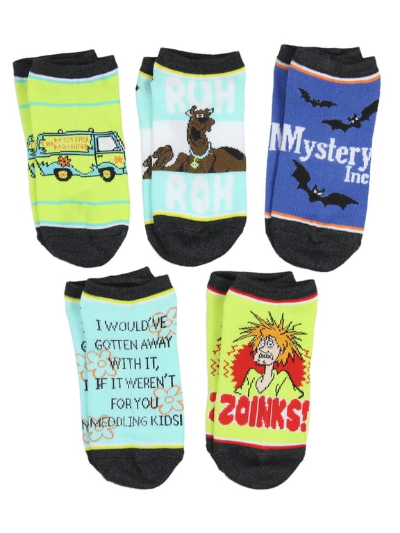 Socks Adult Mystery Machine Ruh-Roh Zoinks! 5 Pack Mix and Match Ankle Socks