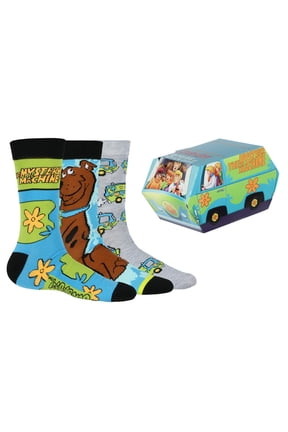 Scooby-Doo! Socks Men's 3 Pair Crew Sock In Mystery Machine Gift Box (Fits Shoe Size 6-12)