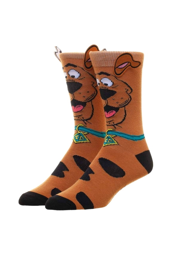 Scooby Doo Socks Men's Adult Crew Socks with Scooby Ears