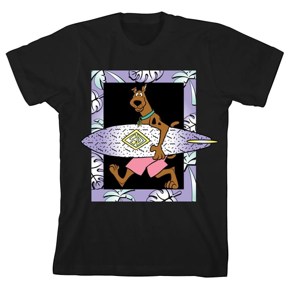Scooby Doo Surf Boy's Black T-shirt-Small