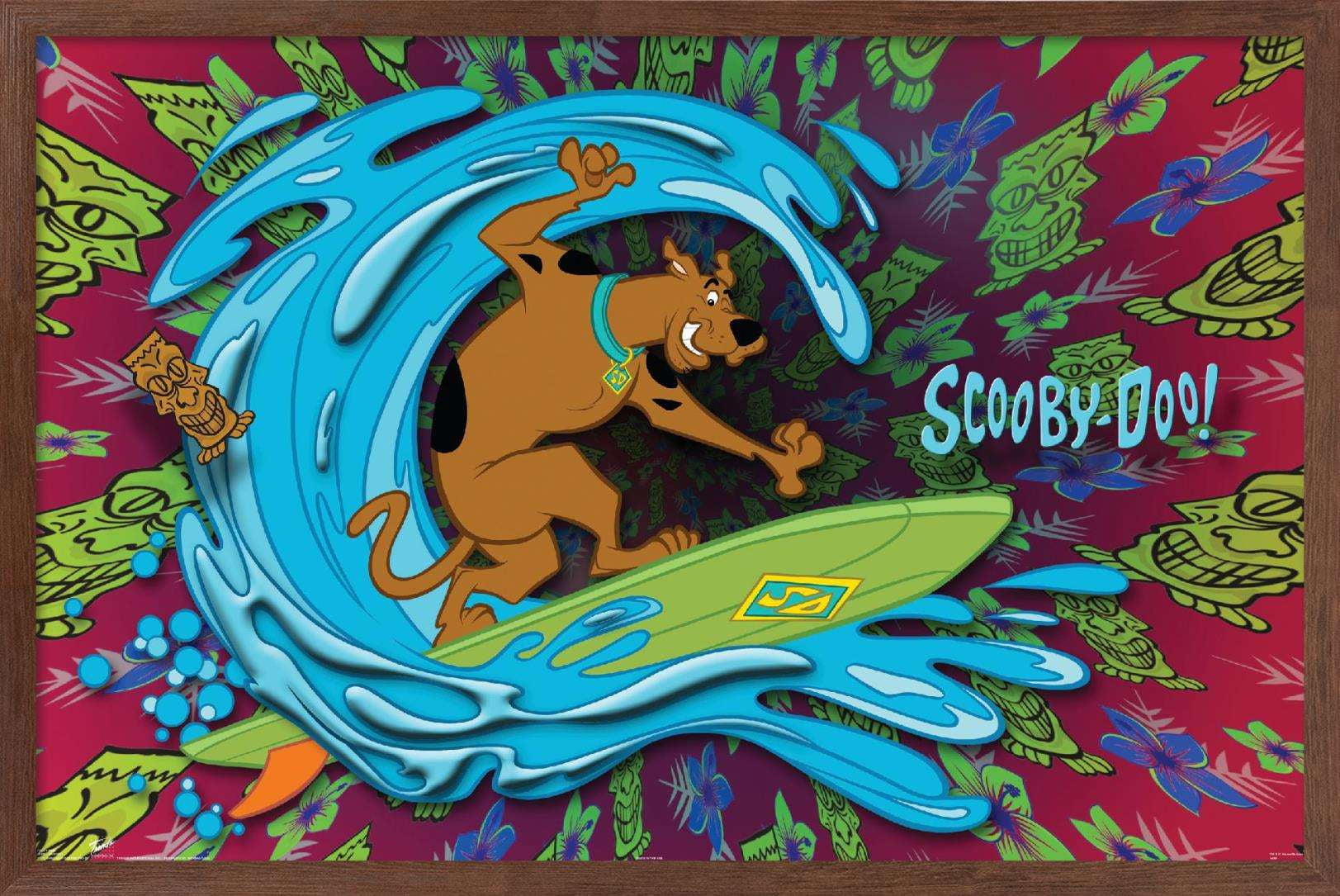 Scooby-Doo - Surf Wall Poster, 14.725" x 22.375", Framed